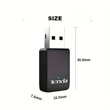 Adaptador inalámbrico Tenda U9 AC650Mbps, doble banda, autoinstalación, USB, 802.11ac, Ethernet, receptor inalámbrico ZZM TRADING