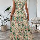 Vestido midi elegante para mujer con estampado floral, cuello en V, ajustado, mangas cortas y dobladillo con volantes - Lavable a máquina, vestido lápiz para todas las estaciones, ocasiones casuales o formales, estilo versátil y femenino, material durade