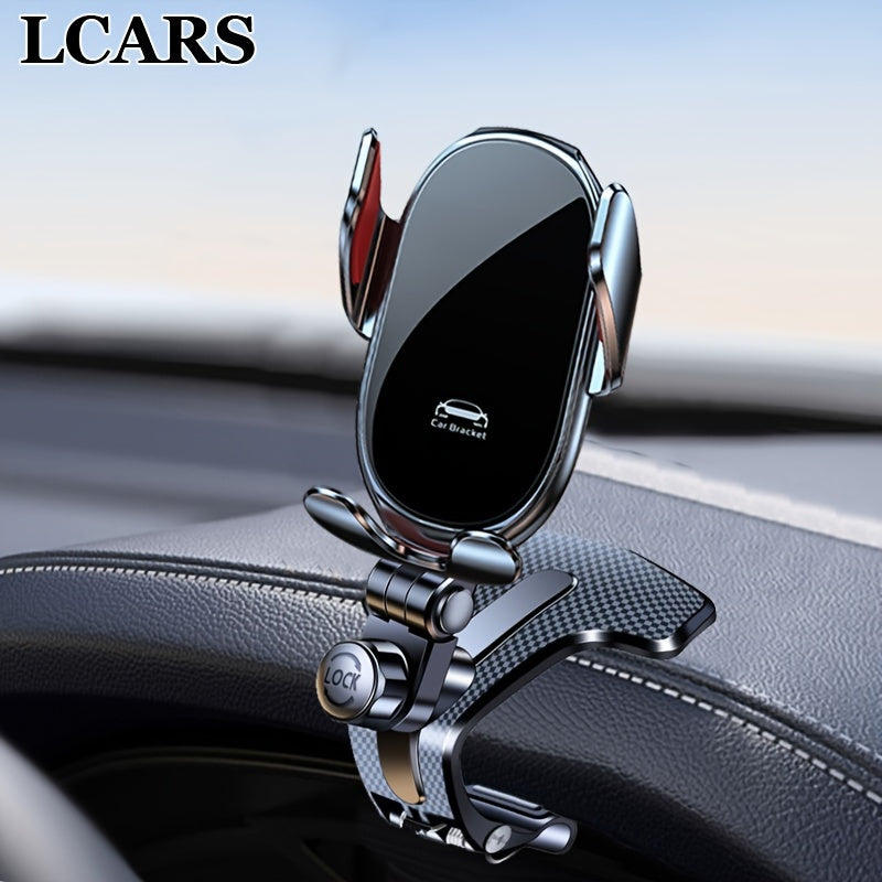 Soporte para Teléfono de Coche Plateado Premium - Montaje en el Tablero, Rotación Multiángulo, Sujeción Fuerte, Compatible con Varios Modelos, Operación Fácil con Una Mano, Seguro para el Dispositivo e Interior, Ideal para Todos los Conductores
