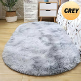 1 pieza de alfombra esponjosa ovalada de 1 cm de grosor, pelo fino, suave y antideslizante, para dormitorio, sala de estar, decoración del hogar, tamaño 80x160 cm o 60x120 cm