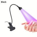 Lámpara de uñas LED alimentada por USB - Luz de curado morada con pinza ajustable, diseño compacto para manicura y pedicura, ideal para arte de uñas y uso en salón, lámpara de uñas para uñas, equipo de salón, herramienta de belleza elegante, lámpara de p