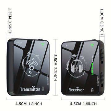 Sistema de monitores inalámbricos intraurales, 2.4 GHz, audio profesional sin pérdidas, 4 canales, 5 niveles de volumen, emparejamiento automático