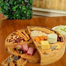 Juego de 1 tablero de queso de bambú APPKER con cuchillos, plato giratorio para charcutería y quesos, accesorios de cocina