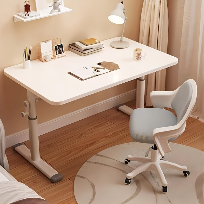 1 pc Escritorio blanco pequeño para computadora, estilo moderno y sencillo, escritorio para trabajar en casa, pequeño apartamento, habitación de invitados, organizador de escritorio y cajón para almacenamiento en casa