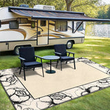 Siete Ciervos Alfombra de Exterior de Veludo Ultra Suave - Antideslizante, Lavable en Máquina, Diseño Geométrico para Acampar y Patio - Alfombra de Poliéster Ligera y Duradera en Tamaños Múltiples, Alfombra de Acampar