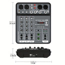 Consola de Mezcla BOMGE Profesional 4 Canales con Interfaz USB, Compatible con MP3 y Entrada de Computadora, Ideal para Estudio, Streaming en Vivo, Grabación y Podcasting
