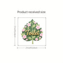 Decoración Creativa para Puerta de Baño, Papel Pintado con Flores, Adorno para Baño