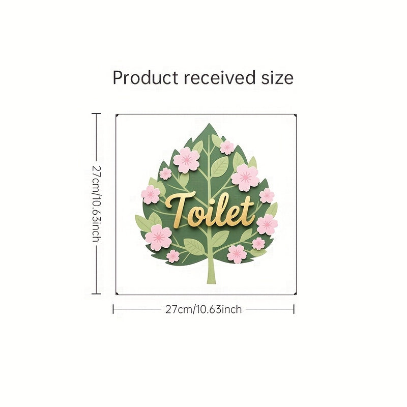 Decoración Creativa para Puerta de Baño, Papel Pintado con Flores, Adorno para Baño
