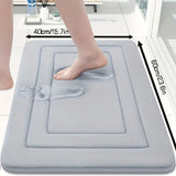 1pc de Coral Fleece Baño Piso Alfombra Anti Deslizamiento Pad - Anti Deslizamiento, Secado Rápido, Máquina Lavable - Perfecto para Baño y Tocador Pisos, con PVC Anti Deslizamiento Fondo Forro