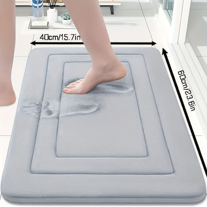 1pc de Coral Fleece Baño Piso Alfombra Anti Deslizamiento Pad - Anti Deslizamiento, Secado Rápido, Máquina Lavable - Perfecto para Baño y Tocador Pisos, con PVC Anti Deslizamiento Fondo Forro