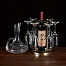 1pc Soporte Creativo para Copas de Vino, Diseño Lujoso, Sostiene 6 Vasos, Estante Colgante con Alambre de Hierro, Sin Necesidad de Taladrar, Exhibidor Premium para Decantador y Aireador de Vino