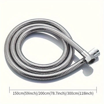 1pc Manguera de ducha de acero inoxidable, anti-torceduras y a prueba de fugas, manguera resistente a alta presión, conexión universal G 1/2", fácil instalación DIY, accesorio de baño