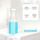 1pieza Dispensador de Loción, Dispensador Cuadrado de 1000Ml, Dispensador de Detergente para Lavandería, Dispensador de Suavizante de Plástico, Contenedor Líquido para Lavandería, Cans de Refuerzo de Aroma con 4 etiquetas, Organizador de Lavandería