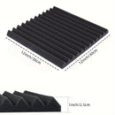 Conjunto de 24 Paneles Insonorizantes de Espuma Negra, 12"x12"x1", Cuñas Acústicas de Alta Densidad y Retardante de Llama para Reducción de Ruido, Recuperación Rápida, Ideales para Oficina en Casa, Estudio, Sala de Conferencias y Teatro