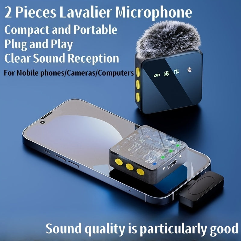 Micrófono inalámbrico de clip de alta calidad para creadores de contenido, grabación rápida/silencio y carga rápida USB-C, diseño de clip resistente con batería duradera de 160 mAh, ideal para vlogging, podcasting y transmisiones en vivo