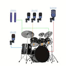 Kit de micrófono de tambor con cable de metal completo - Juego de micrófono de condensador de bajo de bombo para usar con batería, voz, otros instrumentos, completo con inserciones de clip de rosca, soportes de micrófono
