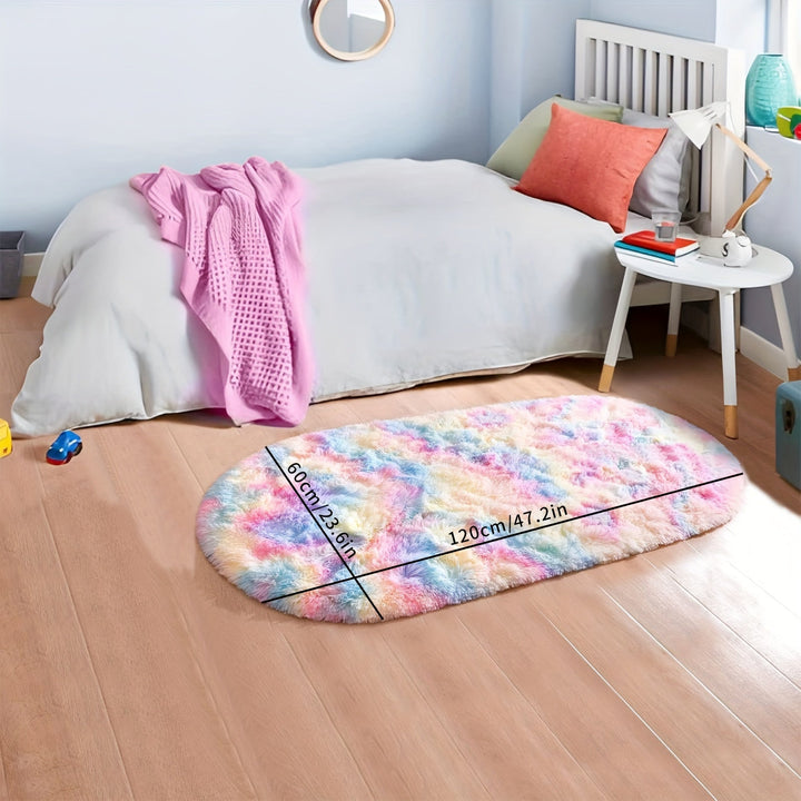 1 alfombra de peluche larga para dormitorio, suave y gentil con la piel, fácil de cuidar, ideal para dormitorio y sala de estar