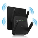 Repetidor Amplificador de WiFi - Amplifica Señal Inalámbrico hasta 4500sq.ft, Soporta 30+ Dispositivos, Puerto Ethernet, Botón WPS/Reset, Negro, Diseño Cómpacto para Fácil Instalación, Repetidor Amplificador de Señal WiFi para Hogar