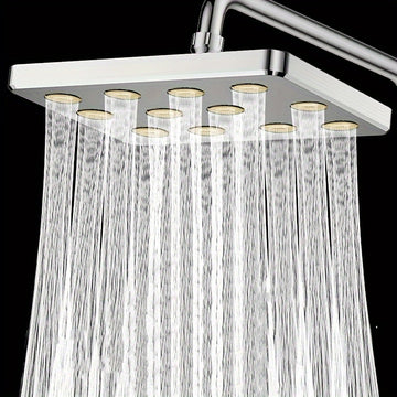 Cabezal De Ducha De Alta Presión Para Baño, Cuadrado Plateado/De Color Negro, Rociador De Ducha Fijo Diario Para Baño, Accesorios De Baño, Cabezal De Ducha