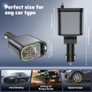Cargador de auto extensible SAN.COMO con 4 en 1, luz ambiental de techo de 66W, cable retráctil de 80.01 cm, 2 puertos USB, carga rápida USB-C, ajuste de dirección libre de 180°, diseño antienredos, compatible con múltiples modelos de teléfonos, universa