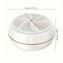 1pc Máquina de lavado portátil mini turbo, pequeña máquina de limpieza, alimentada por USB, lavadora de ropa ligera para calcetines, residencias universitarias y viajes