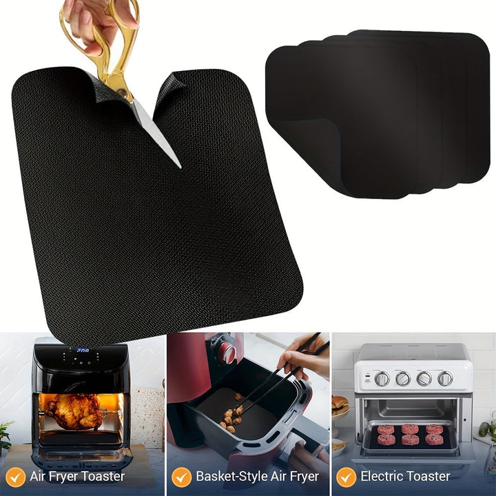 1pc/2pcs/4pcs, Revestimientos para Horno de Aire, Reutilizables y Resistentes al Calor, Compatible con Ninja, Cuisinart, y Más - Antiadherente, Fácil de Limpiar, Accesorios para Horno de Aire y Tostadora