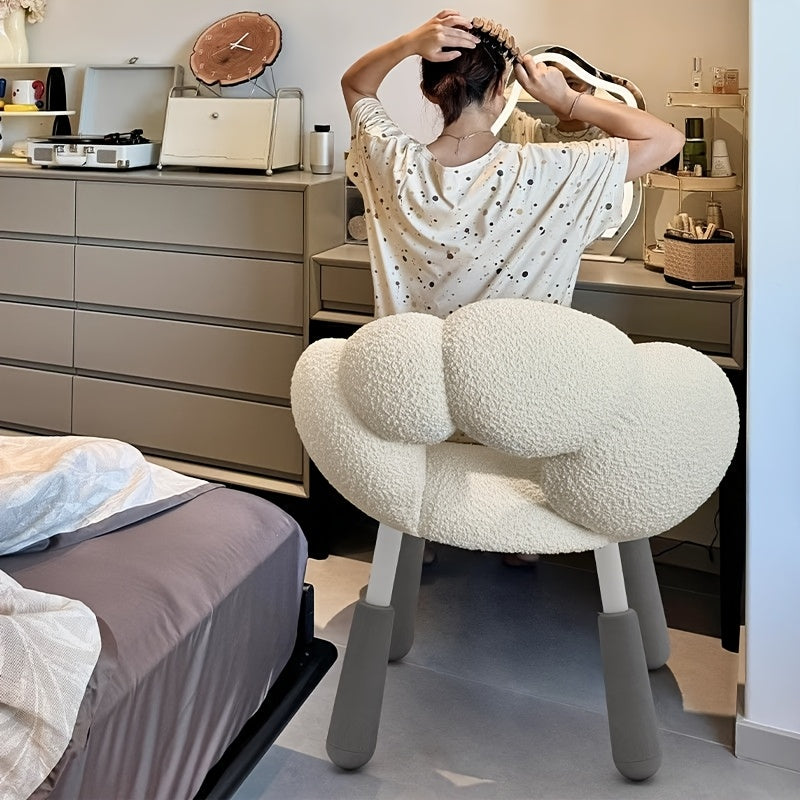 1 banco de vestir, silla estilo crema para maquillaje, escritorio y sillón de computadora, un gran artículo decorativo moderno para el hogar