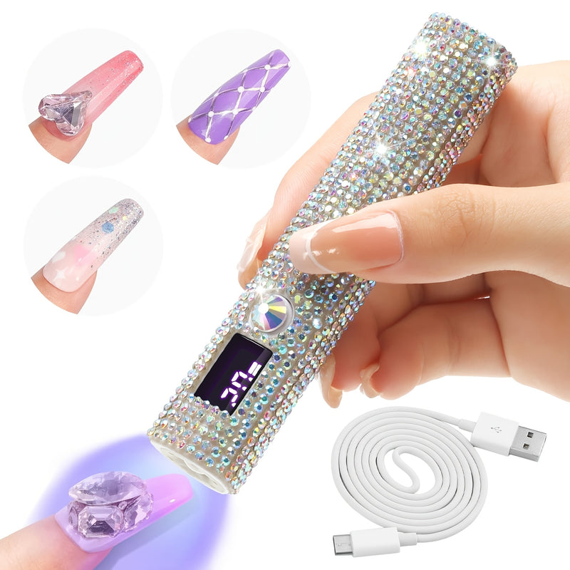 Lámpara LED portátil para uñas, secador de esmalte en gel de secado rápido, recargable por USB con batería de 250mAh, luz de manicura manual para dedos y pies, regalo para el Día del Amor y la Amistad