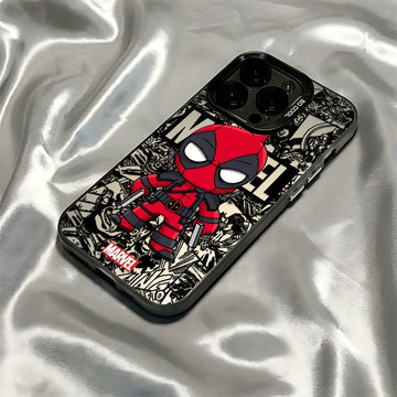 Funda para iPhone 16, 15, 14, 13, 12, 11 Pro Max, X, XR, XS Max, 8, 33 Plus con diseño de Deadpool, resistente a golpes y con acabado mate