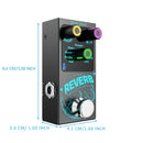 Pedal de Reverb Digital Negro 9-en-1 con Perillas Iluminadas - Incluye Flanger, Plate, Room, Studio, Hall, Tape Echo, Ducking, Chorus, Efectos Low-Fi - Decaimiento/Mix Ajustable, Acompañamiento Inalámbrico, Alimentación DC y Tipo-C, Gran Interruptor de P
