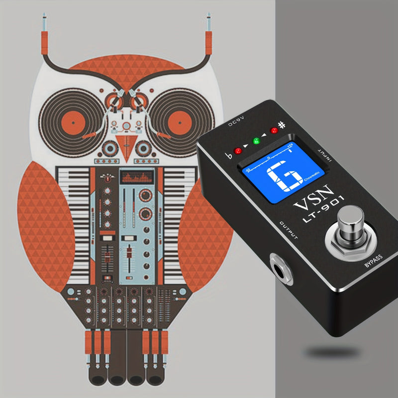 Pedal de afinador VSN, Pedal de afinador cromático con indicador de tono para guitarra eléctrica y bajo True Bypass