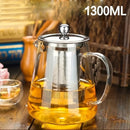 Tetera de vidrio borosilicato grueso premium con infusor de acero inoxidable - Apta para lavavajillas, ideal para preparar té en casa y regalar en festividades, perfecta para Navidad