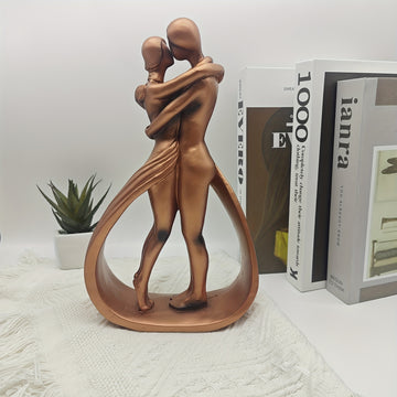1PC Estatua De Abrazo De Amantes Románticos Abrazo Parejas Beso Resina Decoración De Arte Hogar Escritorio Moda Creativa Decoración 10.24 '' × 6.10 '' × 2.36 '' Estatua De Aniversario De Bodas Regalo De Cumpleaños