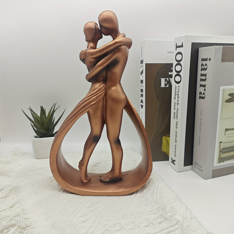 1PC Estatua De Abrazo De Amantes Románticos Abrazo Parejas Beso Resina Decoración De Arte Hogar Escritorio Moda Creativa Decoración 10.24 '' × 6.10 '' × 2.36 '' Estatua De Aniversario De Bodas Regalo De Cumpleaños