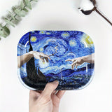 Bandeja Metálica de Noche Estrellada - Decoración de Hogar Duradera y Multiusos para Frutas y Postres, Regalo Perfecto para Navidad o Halloween