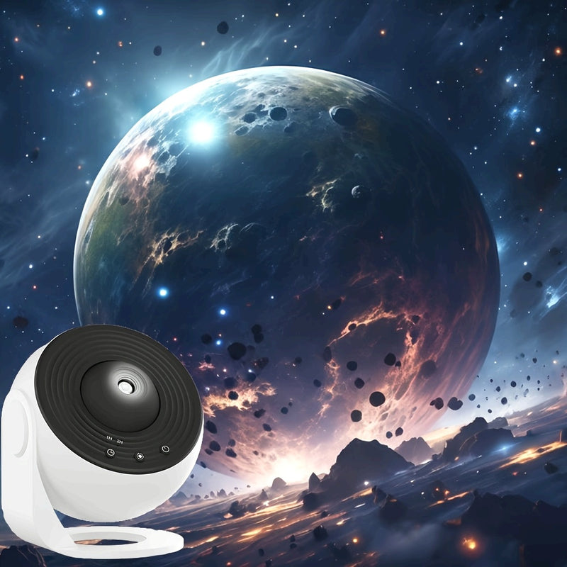 Proyector Planetario de 13 Piezas con Puerto USB, Rotación 360° y Temporizador de 1/2 Horas - Luz Nocturna Moderna con Efecto Aurora y Controles Simples de 3 Botones para Constelaciones y Planetas, Regalo Perfecto para Adolescentes y Adultos