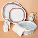 1 pieza, lavabo plegable pequeño para mujeres, ideal para ropa interior y calcetines, diseño rosa lindo, plegable que ahorra espacio, portátil para viajes y almacenamiento, solo lavado a mano, no necesita electricidad, fregadero portátil, artículos esenc