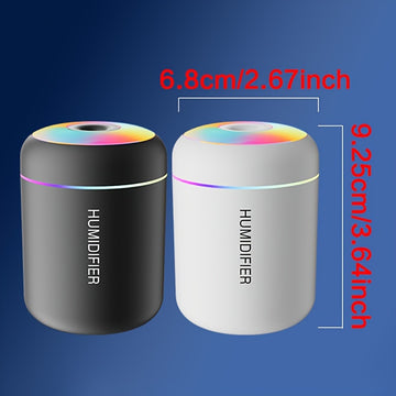 1 humidificador silencioso para la noche, humidificador ultrasónico portátil con tanque de agua de 180 ml, alimentado por USB, ideal para viajes, hogar, dormitorio, oficina, residencias estudiantiles y auto, diseño moderno