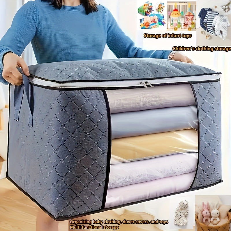 Bolsa de Almacenamiento Plegable de Tamaño Extra Grande - Organizador de Tela Duradero para Ropa, Mantas y Más - Ideal para Dormitorios, Residencias Estudiantiles y Viajes