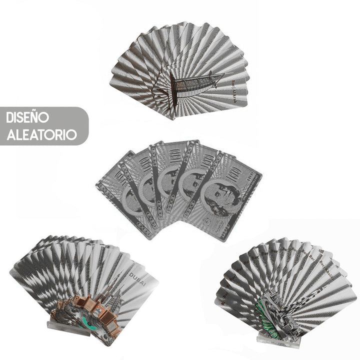 Cartas Remis Baraja metalizadas  Poker Naipe Flexible 8077