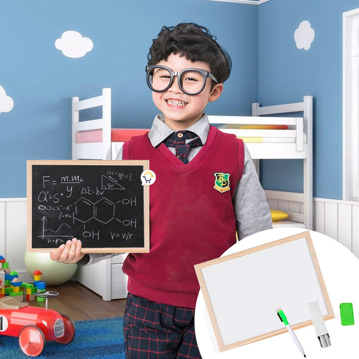 Tablero Doble Cara Didáctico Multiusos Pequeño Marcador Tiza GM1903