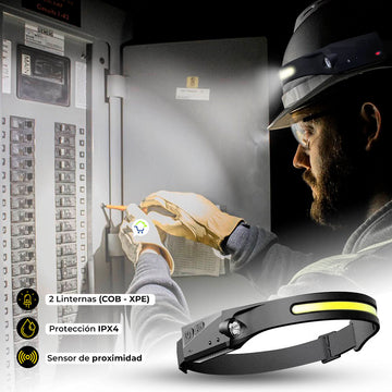 Linterna Minera Led Ajustable + Sensor de Proximidad Recargable Led de Cabeza HK-005
