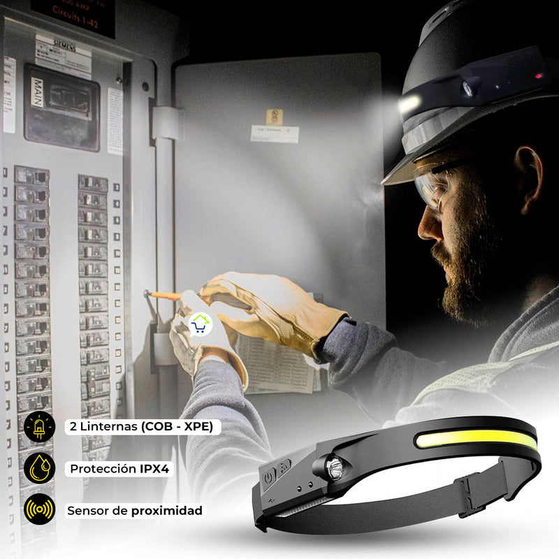 Linterna Minera Led Ajustable + Sensor de Proximidad Recargable Led de Cabeza HK-005