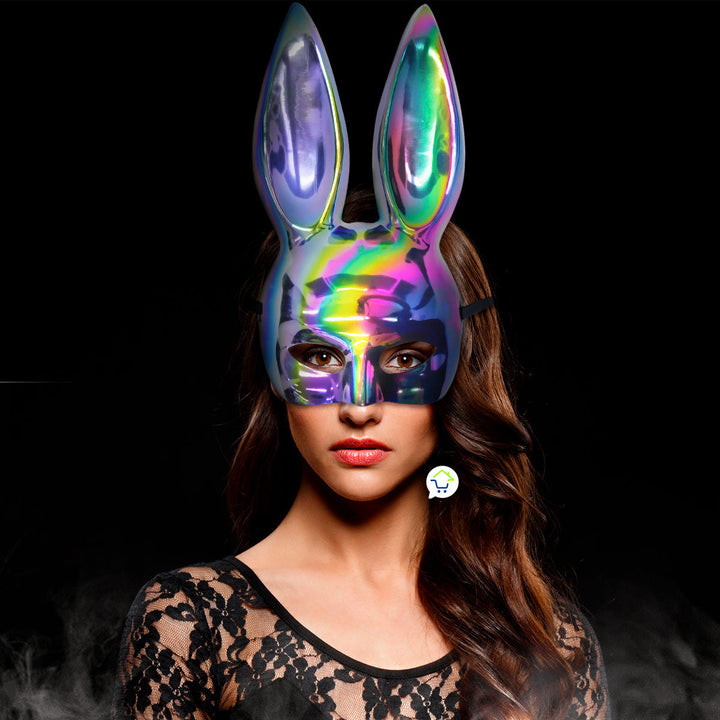 Máscara De Conejo Tornasol Sexy Media Cara Halloween Accesorio Disfraz 2909-108