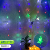 Cortina De Arboles Navideños 2.8 M 120 LEDS Navidad Multicolor 1817