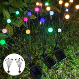 Luces de Hadas Luciérnagas x2 LED Jardín Panel Solar 6 Luces Impermeables C2003