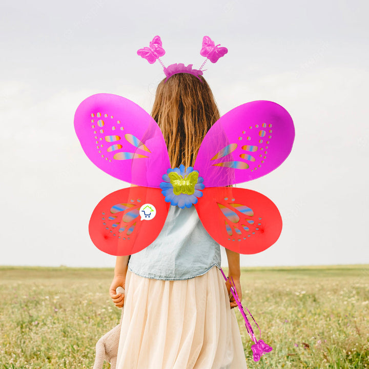 Disfraz De Mariposa Hada Alas Diadema Varita Halloween OF491