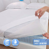 Protector Colchón Doble 1.40 x 1.90 Metros Anti Fluido Sábana Impermeable Antiácaros