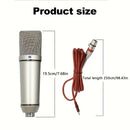 Micrófono de condensador metálico U78 - Micrófono profesional para estudio y gaming con brazo ajustable, conector de 3.5 mm, sin necesidad de alimentación, para streaming, grabación de voz y podcasting - Diseño metálico duradero, equipo de grabación de v