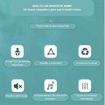 CAMINADOR PARA BEBÉ CON JUEGOS INTERACTIVOS Y ALTURA AJUSTABLE PETROLEO Y-W402 MUNBE